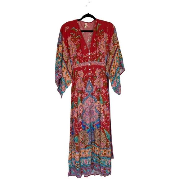 Spell Red and Blue Maxi Dress - Picture 3 of 15